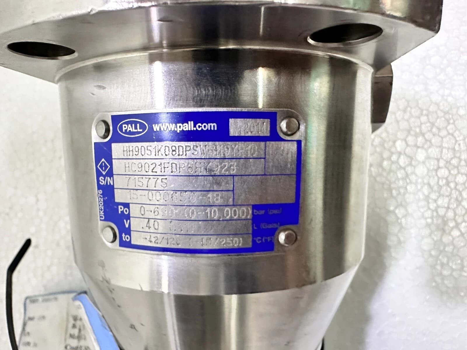 Pall Filter 'K' Head, 0-10,000 PSI 9050/51-High Pressure Filter - Image 3