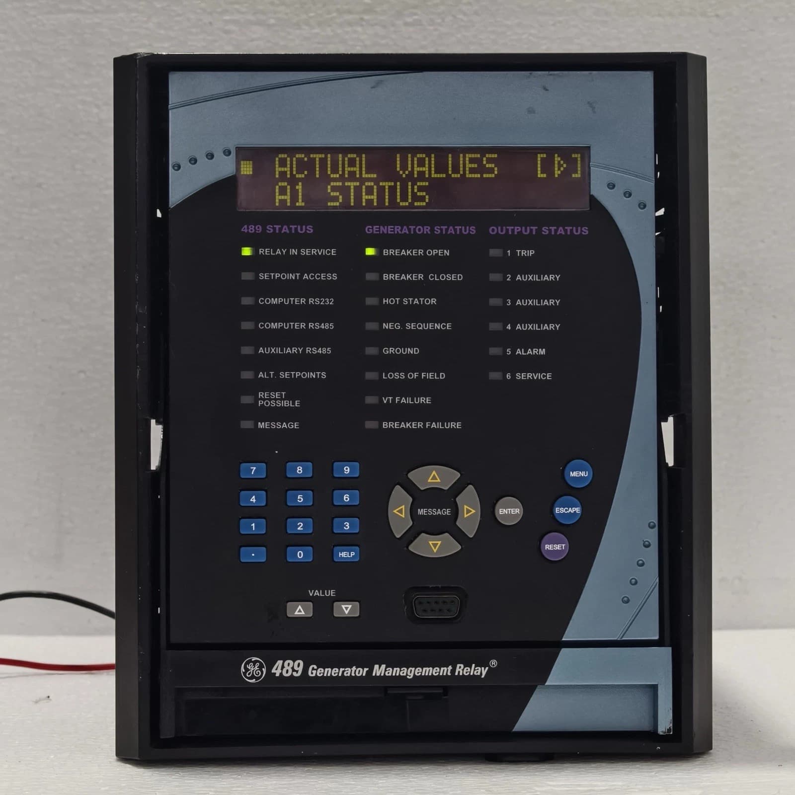 GENERAL ELECTRIC GE GENERATOR MANAGEMENT RELAY 489 P/N: 489-P1-HI-A20-E