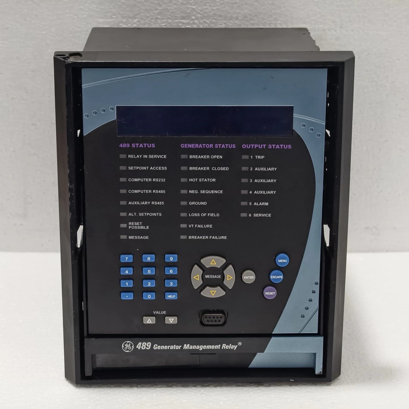 GENERAL ELECTRIC GE GENERATOR MANAGEMENT RELAY 489 P/N: 489-P1-HI-A20-E