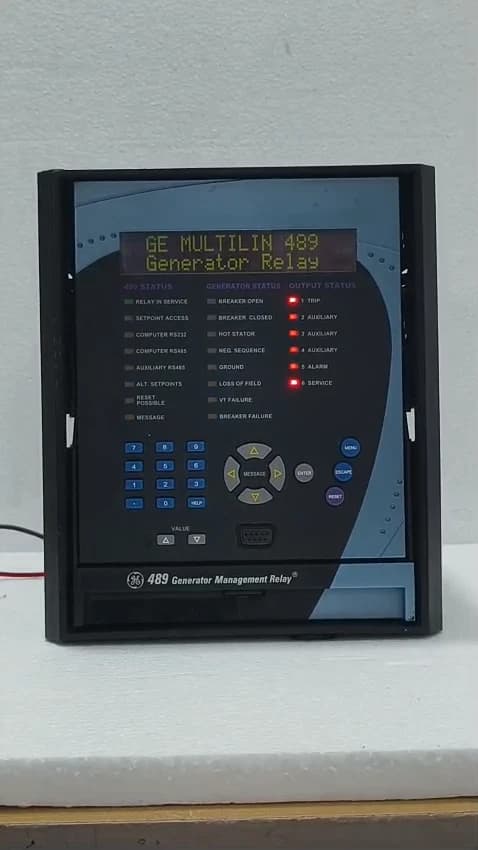 GENERAL ELECTRIC GE GENERATOR MANAGEMENT RELAY 489 P/N: 489-P1-HI-A20-E