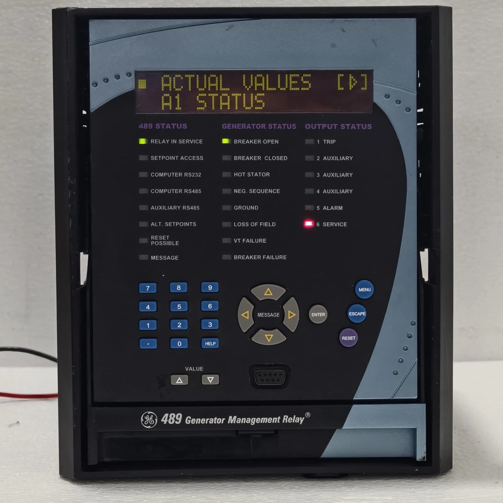 GENERAL ELECTRIC GE GENERATOR MANAGEMENT RELAY 489 P/N: 489-P1-HI-A20-E