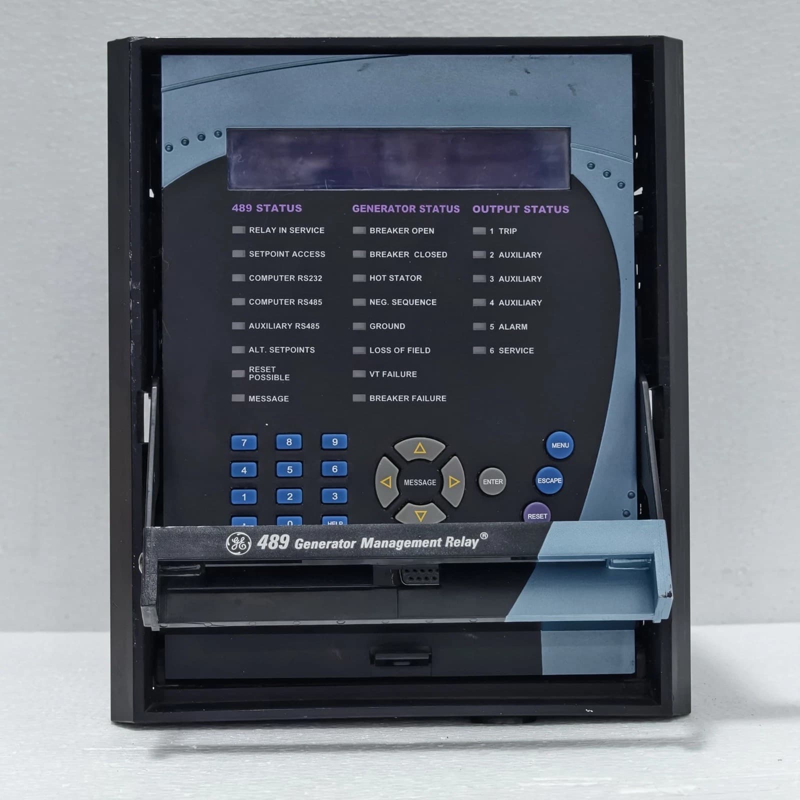 GENERAL ELECTRIC GE GENERATOR MANAGEMENT RELAY 489 P/N: 489-P1-HI-A20-E