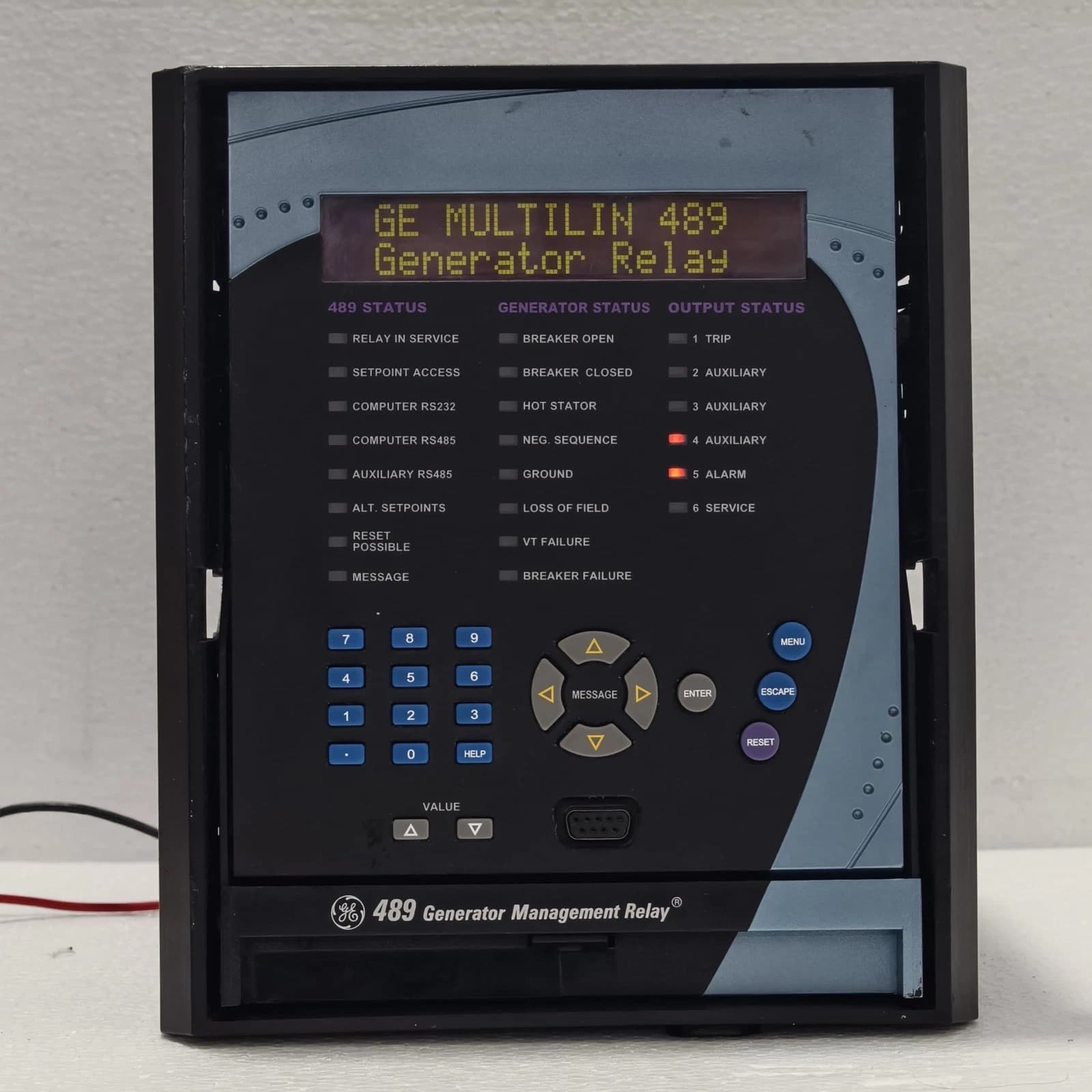 GENERAL ELECTRIC GE GENERATOR MANAGEMENT RELAY 489 P/N: 489-P1-HI-A20-E