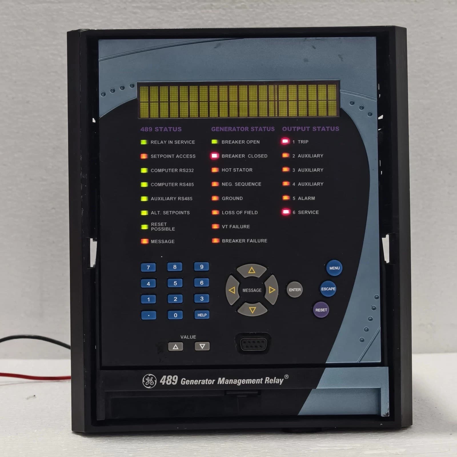 GENERAL ELECTRIC GE GENERATOR MANAGEMENT RELAY 489 P/N: 489-P1-HI-A20-E