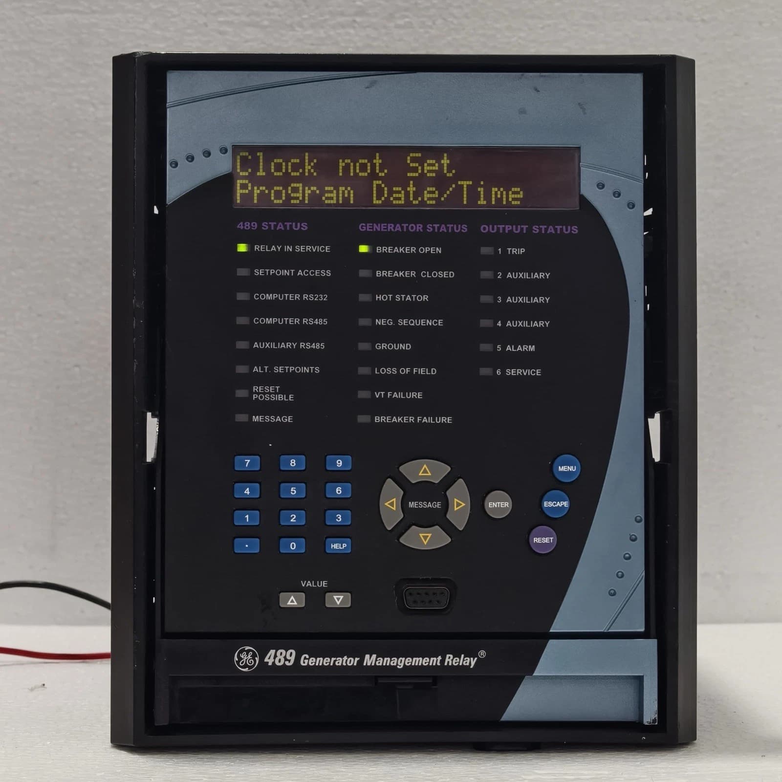 GENERAL ELECTRIC GE GENERATOR MANAGEMENT RELAY 489 P/N: 489-P1-HI-A20-E