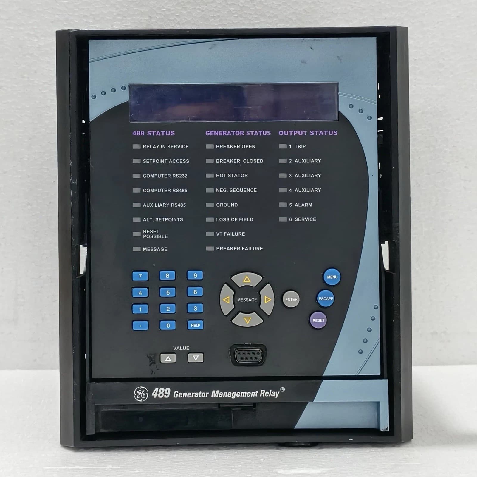 GENERAL ELECTRIC GE GENERATOR MANAGEMENT RELAY 489 P/N: 489-P1-HI-A20-E